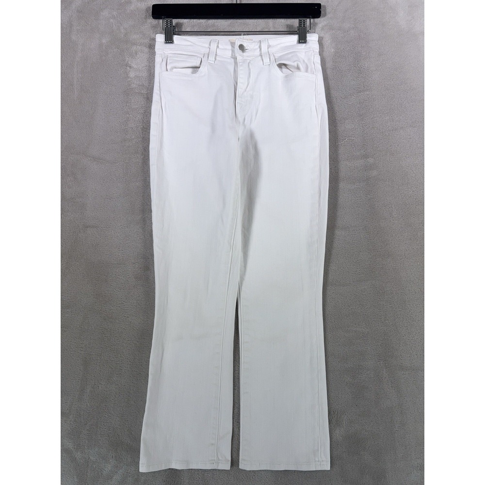 L'AGENCE Jeans Womens 25x24 White High Rise Flare‎ Stretch Denim Staright